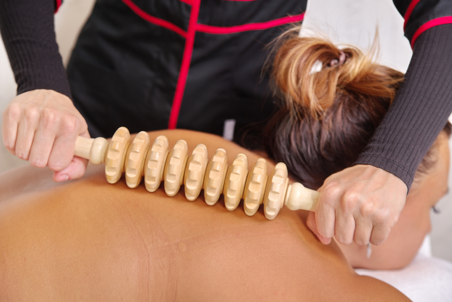 Client Receiving a Wood Therapy