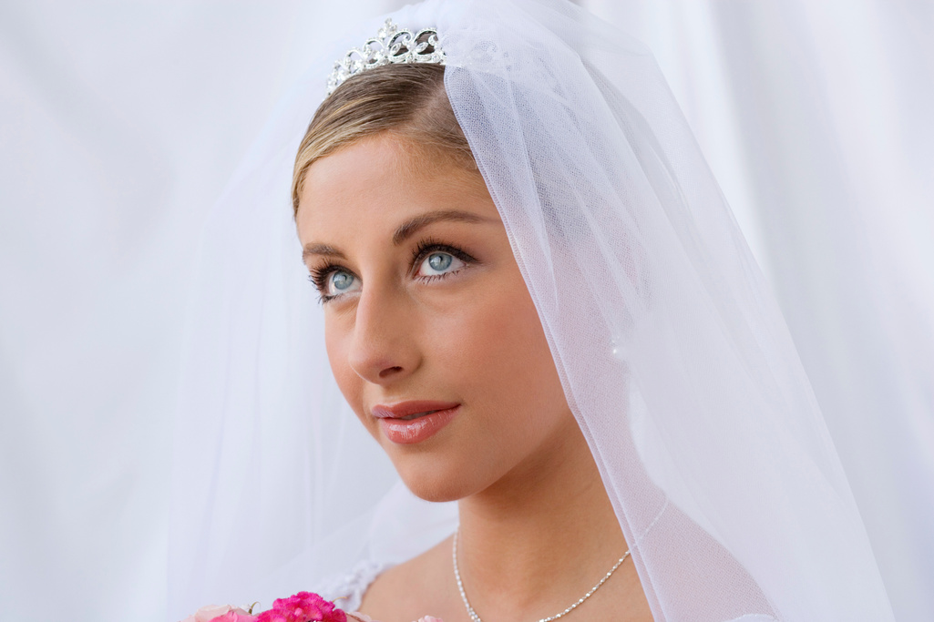 Bride wearing veil