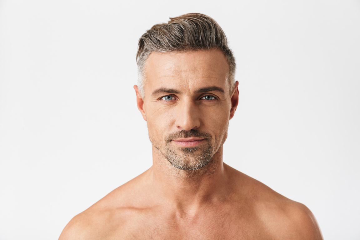 Half-naked Man with Neutral Expression